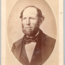 c1870s Belvidere IL Man CDV Photo Freeman Art Gallery Mezzotint Patent Beard H34 picture