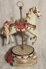Vtg Carousel Horse w/ Roses Music Box~Mothers have a way of brightening each day picture