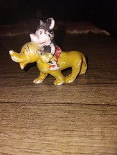 Vintage 1930-1940s Disney Bisque Figurine Mickey Mouse Riding Pluto picture