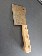 VINTAGE RARE FAMA MANIAGO MEAT CLEAVER ITALY WOOD HANDLE 5 1/2” BLADE BUTCHER picture