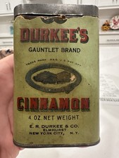 Durkee’s Cinnamon 4oz Gauntlet Brand New York E.R. Durkee & Co Vintage Tin picture