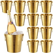 Mumufy 10 Pcs 3.3 Qt / 3 L Champagne Ice Buckets Stainless Steel Ice Bucket w... picture