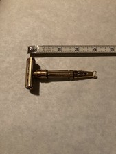 Vintage Gillette Toggle Adjustable Razor F4 1960 RARE Gold Toned RED Dot picture