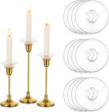 Candle Drip Protectors for Candle Stick Candle Holder, Clear Glass Bobeches for  picture