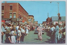 Vintage Rockland ME Postcard Seafoods Festival Parade Clown 