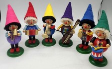 Vintage 6 piece Steinbach Minstrel Band Figures Elves Gnomes Playing Instruments picture