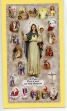 MYSTERIES OF THE HOLY ROSARY - Laminated  Holy Cards.  QUANTITY 25 CARDS picture
