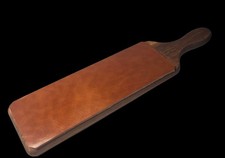 2 Sided Paddle Strop Italian Horsehide In Macchiato (Fine Leather Both Sides)  picture