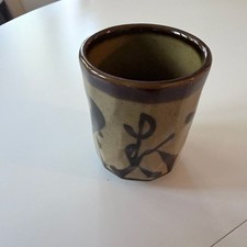 Vintage Hand Painted Japanese Stoneware Yunomi Tea Cup picture