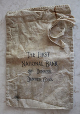 First National Bank Of Denver CO Canvas Deposit Bag Vintage picture