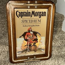 Bar Wall Mirror Captain Morgan Large Sign 21 x 15 Nautical Pirate Man Cave Decor picture