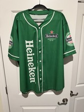 MEN’S GREEN 3XL BIG AND TALL HEINEKEN BEER DOUBLE SIDED BUTTON DOWN JERSEY picture