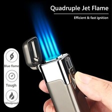 Torch Lighter Quad Jet Lighter Flame Butane Torch Lighter Refillable Adjustable picture