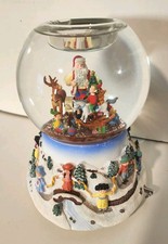 Vtg. Partylight Santa At His Shop Tealight Globe Christmas Musical Motion NOB picture