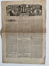 1873 The Miller And Millwright Newspaper Vol.1  No. 1 Cincinnati Ohio 