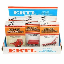 Vintage ERTL Store Advertising Display w/ 12 1/64 Massey Ferguson Farm Toys picture