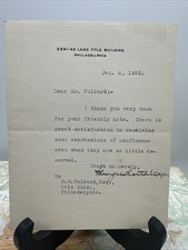 1922 George Wharton Pepper Signed Letter TLS PA US Senator Philadelphia Law picture