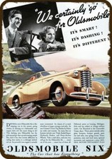 1937 OLDSMOBILE SIX Convertible Car Vintage-Look DECORATIVE REPLICA METAL SIGN picture