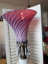 Vintage Fenton TORCH Cranberry Swirl Lamp 25