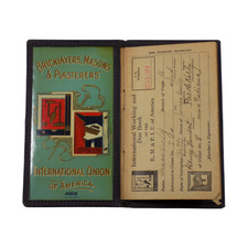 1916 VINTAGE BRICKLAYERS MASONS & PLASTERERS INTERNATIONAL UNION DUES BOOK #5275 picture