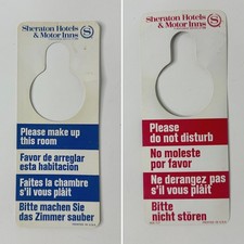 Vtg Sheraton Hotels Motor Inns Do Not Disturb Make Up Room Door Hanger Sign USA picture