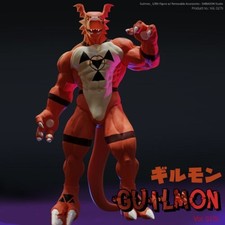SHIBADON Studio Digimon Guilmon Resin Model Painted Statue in stock H23cm New picture