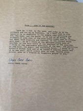 Joyce Carol Oates American Writer Author Signed Passage Autographed New picture