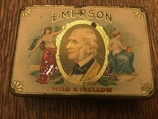 Antique Frank P. Lewis Emerson Cigar Tin, Poet Size picture