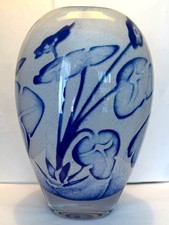 KOSTA  BODA  FLOATING  FLOWERS  VASE, OLLE BROZEN, SWEDEN, SIGNED MINT CONDITION picture