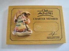 ANRI Italy Wood Carving Charter Member Club Plaque 6.5