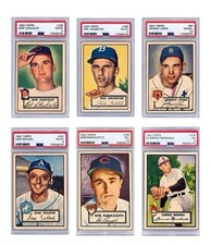 1952 TOPPS PSA GRADED 6 CARD LOT CHAKALAS HAUGSTAD LIPON ZOLDAK picture