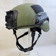 Large Olive Drab & Black ACH Ballistic Military Advanced Combat Helmet MICH picture