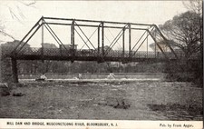 [72F] Postcard Dam & Bridge at Bloomsbury NJ picture