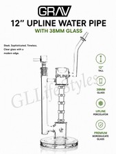 GRAV® Upline® 12” Water Pipe, Thick 38mm Glass Tubing, Bubbler Chambers Cool picture