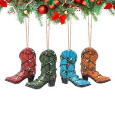 BestGiftEver Cowboy Boot Christmas Ornaments - Western Décor picture
