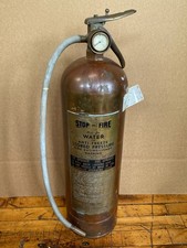 Vintage 1967 Stop Fire Redi Jet Copper Brass Fire Extinguisher Model RJ-50 Empty picture