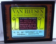 Antique Magic Lantern Glass Slide Advertising Van Heusen Shirts Prescott, AZ picture