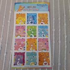 NEW 2004 Stickety Doo Da CARE BEAR American Greetings Stickers 2 Sheets Made USA picture