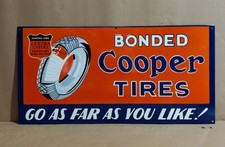 Cooper Tires Porcelain Enamel Sign  36 x 18 Inches 1 Sided picture