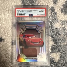 2024 Topps Chrome Disney Lightning McQueen #116 Refractor PSA 8 picture