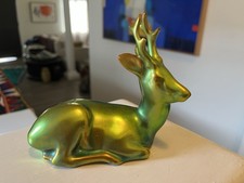Zsolnay Eosin resting deer Sculpture picture