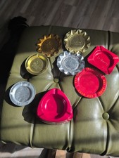 Lot Of 8 VTG Ashtrays Tin, Metal & Acrylic Tuborg Beer, McDonald's, Burger Chef  picture