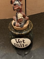 What A Concept Vet Bill Jar Dog Figurine Coin Bank Canister 7.5