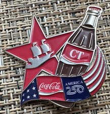 Coca-Cola Bottle Pin America 250 Connecticut CT BRAND NEW picture