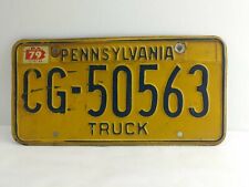 1979  Pennsylvania Truck License Plate CG-50563 Yellow/ Blue picture