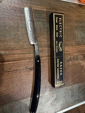 “Vintage 1934 ERN Solingen Straight Razor, Black Handle, Original Box, Germany.” picture