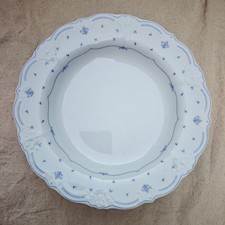 Tirschenreuth Fleur De Lis Blue Wide Rim Soup Bowl 9¼