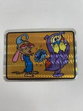 RARE Vintage Ren and Stimpy POOT Holographic Vending Machine Prism Sticker NOS picture