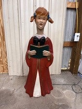 Vintage Blow Mold Caroler. ALFCO Artistic Latex Mold, 1960, 40 inch High - Girl picture
