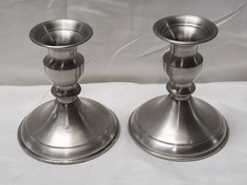 Pair Of Leonard Genuine Pewter Candle Stick Holders Made in Bolivia picture